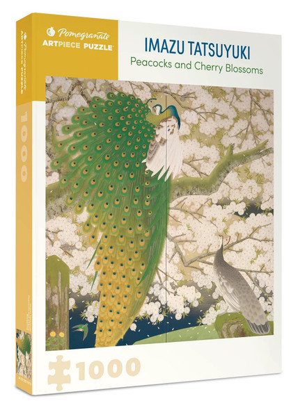 Pomegranate Imazu Tatsuyuki: Peacocks and Cherry Blossoms 1000-Piece Jigsaw Puzzle front cover, ISBN: 1087505801
