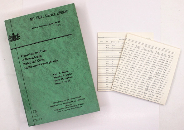 Properties and Uses of Pennsylvania Shales and Clays, Southeastern Pennsylvania front cover by Karl V. Hoover, Timothy E. Saylor, Davis M. Lapham, Miles E. Tyrell