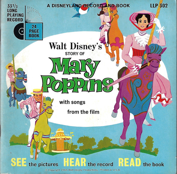 Walt Disney's Story of Mary Poppins with songs from the film (Disneyland Record and Book LLP 302) front cover