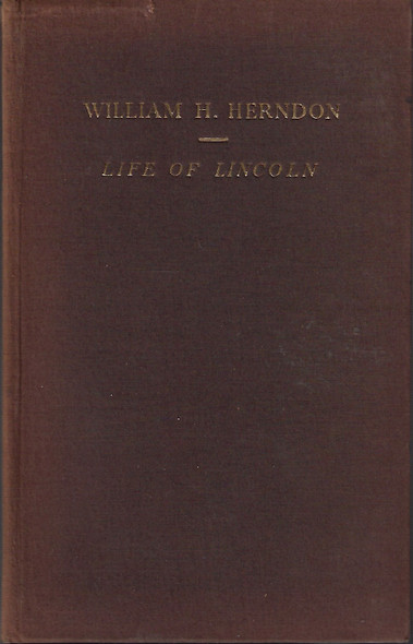 Life of Lincoln front cover by William H. Herndon