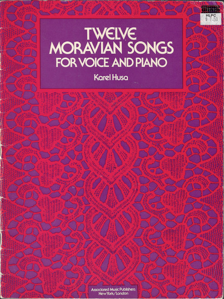 Twelve Moravian Songs for Voice and Piano front cover by Karel Husa