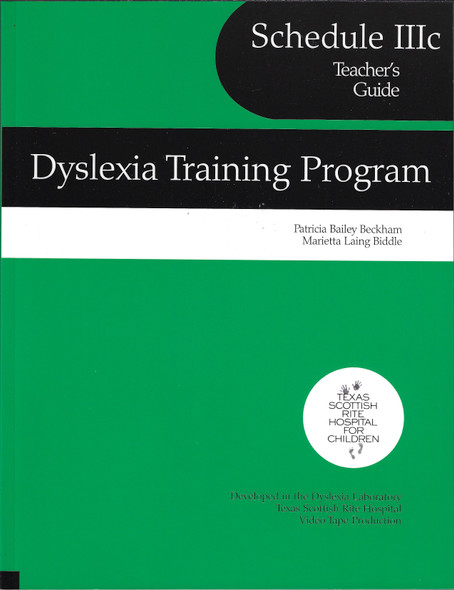 Dyslexia Training Program Schedule IIIIc Teacher's Guide front cover by Patricia Bailey Beckham, ISBN: 0838822134