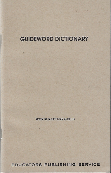 Guideword Dictionary front cover, ISBN: 0838822185