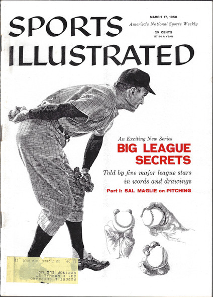 Sports Illustrated May 5, 1958 "Baseball Big League Secrets Part 4" front cover by Henry R. Luce