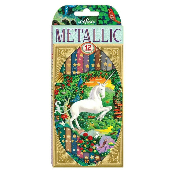 Unicorn Metallic Colored Pencils 12 Pack front cover