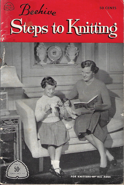 Beehive Steps to Knitting (Book No. 63) front cover by Patons & Baldwins