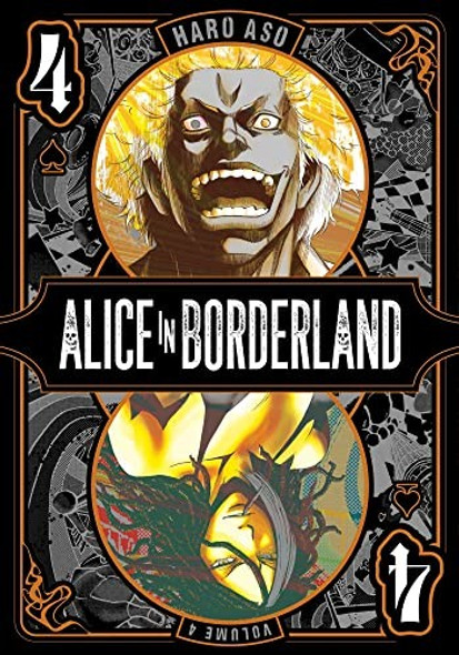 Alice in Borderland, Vol. 4 (4) front cover by Haro Aso, ISBN: 1974728579