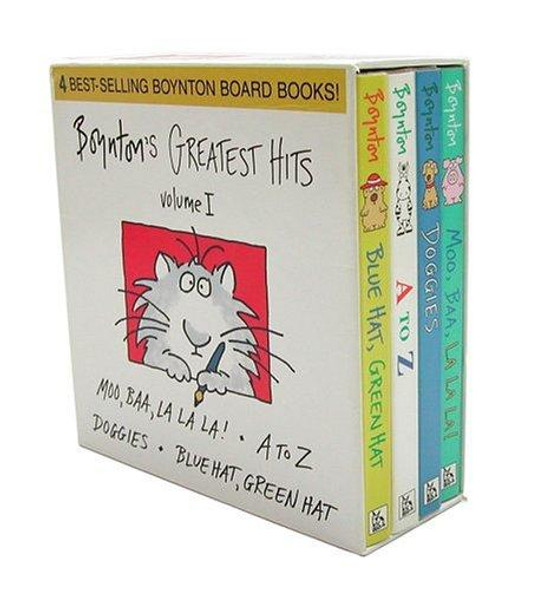 Boynton's Greatest Hits The Big Blue Box (Boxed Set): Moo, Baa, La La La!; A to Z; Doggies; Blue Hat, Green Hat front cover by Sandra Boynton, ISBN: 0689823223