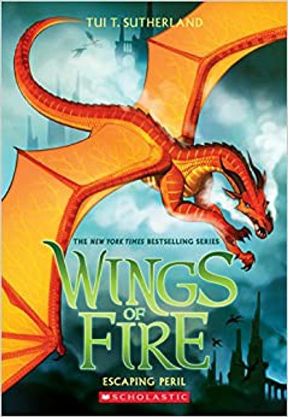 Escaping Peril 8 Wings of Fire front cover by Tui T. Sutherland, ISBN: 0545685451