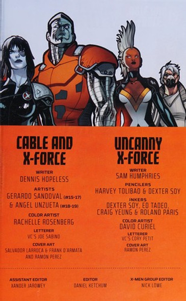 Cable and X-Force Volume 4: Vendettas (Marvel Now) front cover by Dennis Hopeless, ISBN: 0785189467