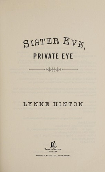 Sister Eve, Private Eye (A Divine Private Detective Agency Mystery) front cover by Lynne Hinton, ISBN: 1401691455