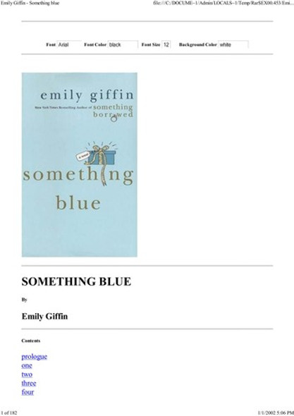 Something Blue front cover by Emily Giffin, ISBN: 0312323867