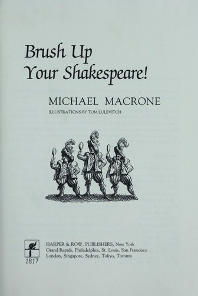 Brush Up Your Shakespeare! front cover by Michael Macrone, ISBN: 0060163933