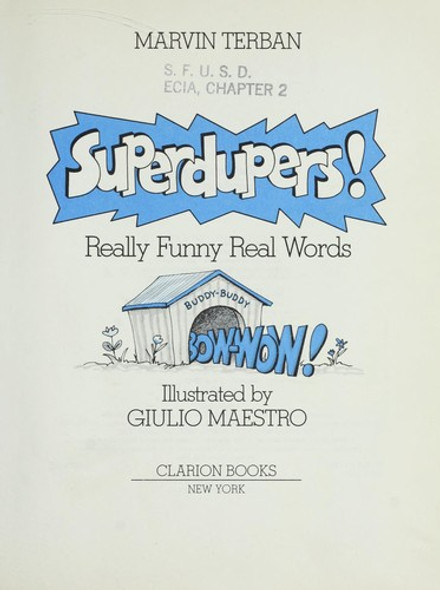 Superdupers!: Really Funny Real Words front cover by Marvin Terban, ISBN: 0395511232