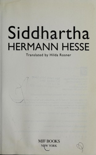 Siddhartha front cover by Hermann Hesse, ISBN: 1567310079