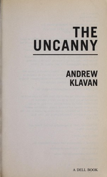 The Uncanny front cover by Andrew Klavan, ISBN: 0440225779