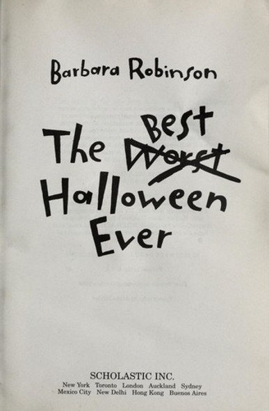 The Best Halloween Ever front cover by Barbara Robinson, ISBN: 0545133823