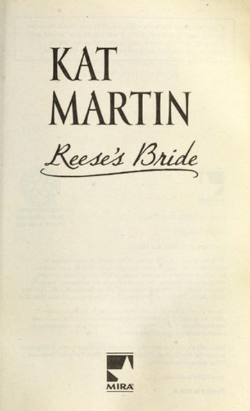 Reese's Bride (The Bride Trilogy) front cover by Kat Martin, ISBN: 0778327442