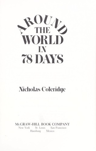 Around the world in 78 days front cover by Nicholas Coleridge, ISBN: 0070116997