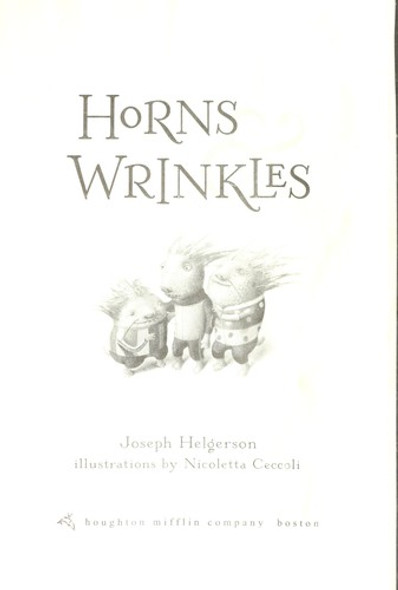 Horns and Wrinkles front cover by Joseph Helgerson, ISBN: 0618981780
