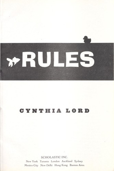 Rules front cover by Cynthia Lord, ISBN: 0439443830
