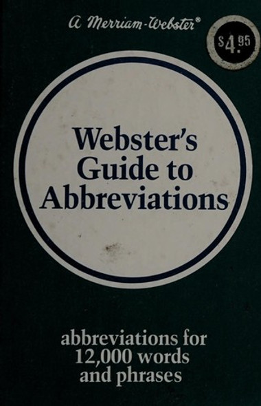 Webster's Guide to Abbreviations front cover, ISBN: 0877790728