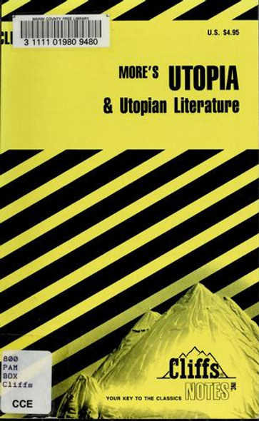 More's Utopia and Utopian Literature (Cliffs Notes) front cover by Harold Martin Priest, ISBN: 0822013185