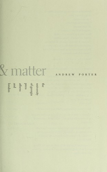 The Theory of Light and Matter: Stories front cover by Andrew Porter, ISBN: 0820332097