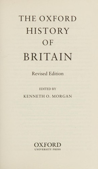 The Oxford History of Britain front cover by Kenneth O. Morgan, ISBN: 0199579253