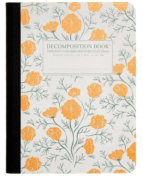 California Poppies Decomposition Notebook Lined front cover, ISBN: 1401540635