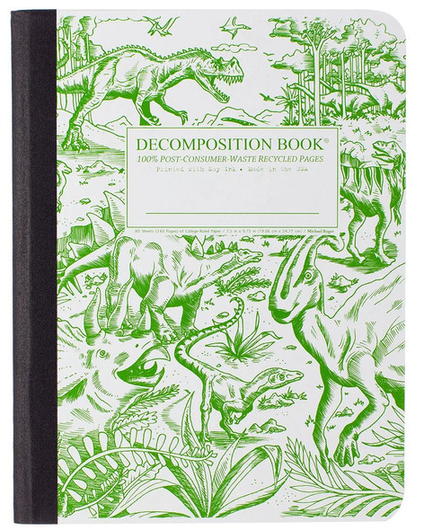 Dinosaurs Decomposition Notebook front cover, ISBN: 1592546145