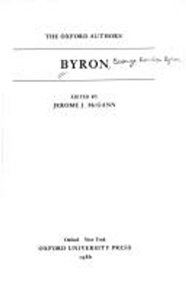 Byron (The Oxford Authors) front cover by George Gordon Lord Byron, ISBN: 0192813498