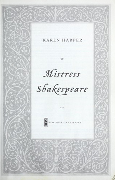 Mistress Shakespeare front cover by Karen Harper, ISBN: 0451229002