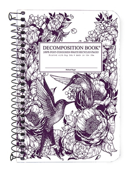 Hummingbirds Pocket 4x6 Coilbound Decomposition Book Lined front cover, ISBN: 1401520456