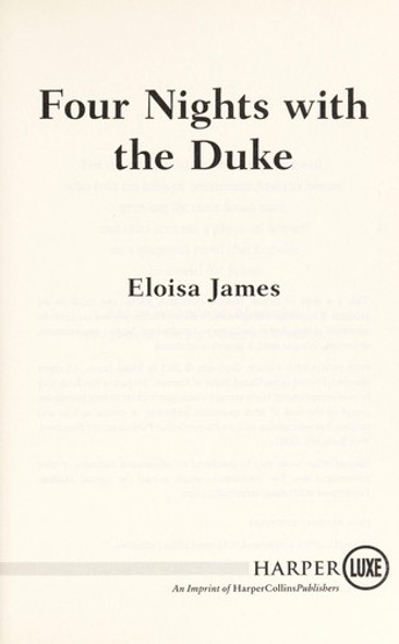 Four Nights with the Duke front cover by Eloisa James, ISBN: 0062223917