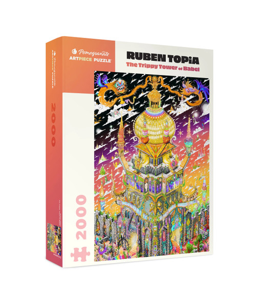 Ruben Topia: The Trippy Tower of Babel 2000-piece Jigsaw Puzzle front cover by Ruben Topia, ISBN: 1087507316