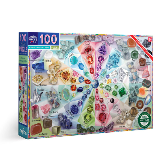 Love of Crystals and Gems 100 Piece Puzzle front cover