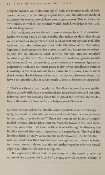 The Quantum and the Lotus: A Journey to the Frontiers Where Science and Buddhism Meet front cover by Matthieu Ricard,Trinh Xuan Thuan, ISBN: 1400080797
