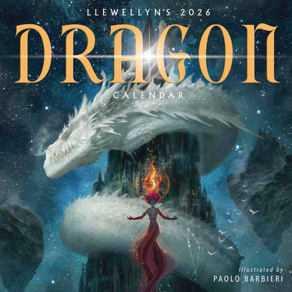 Llewellyn's Dragon 2026 Wall Calendar front cover by Paolo Barbieri,Llewellyn, ISBN: 0738775185