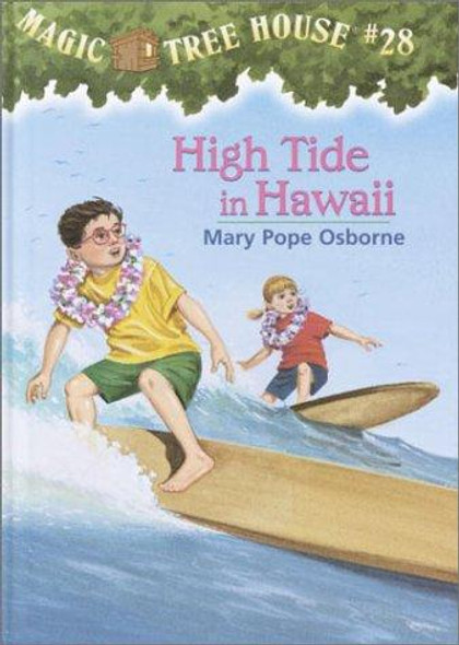 High Tide In Hawaii 28 Magic Tree House front cover by Mary Pope Osborne, ISBN: 0375806164