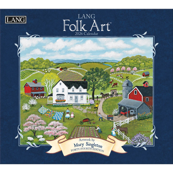 Lang Folk Art 2026 Wall Calendar front cover, ISBN: 1469437937
