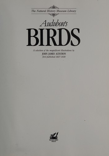 Audubon's Birds front cover by London Natural History Museum, ISBN: 0792455800