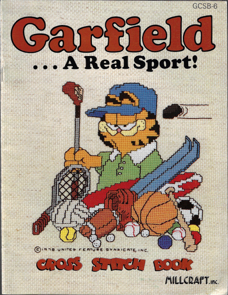 Garfield ...A Real Sport! Cross Stitch Book (GCSB-6) front cover by Sandra Kennelly