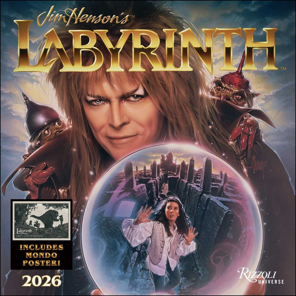 Jim Henson's Labyrinth 2026 Wall Calendar (Includes Full-Color Poster) front cover by Jim Henson Company, ISBN: 0789348438