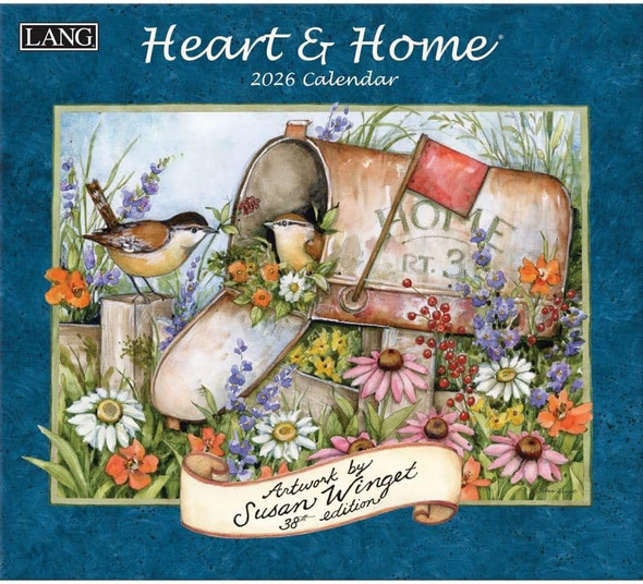 Heart and Home 2026 Wall Calendar front cover, ISBN: 1469437872