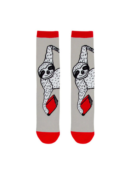 Book Sloth socks unisex large front cover by Out of Print, ISBN: 0593275306