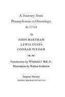 A Journey from Pennsylvania to Onondaga in 1743, front cover by John Bartram, Lewis Evans, Conrad Weiser, ISBN: 0876360509
