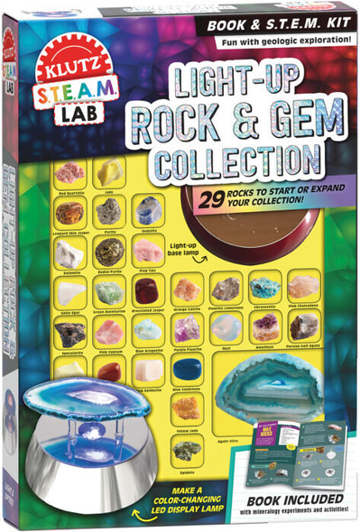 Klutz Light Up Rock & Gem Collection: Maker Lab STEM Kit front cover, ISBN: 1338702262