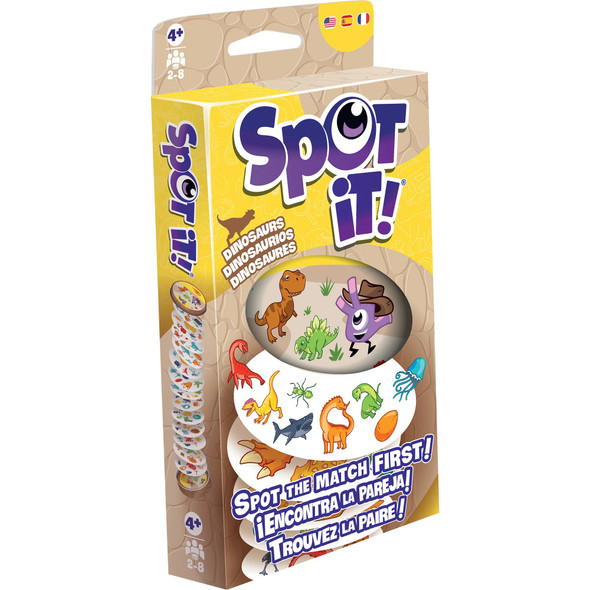 Spot It! Dinosaurs Card Game front cover