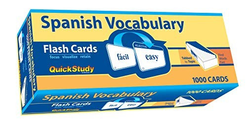 Spanish Vocabulary Flash Cards front cover, ISBN: 1423203615